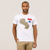 Paraguay Flag Heart en Map T-Shirt (Voorkant volledig)