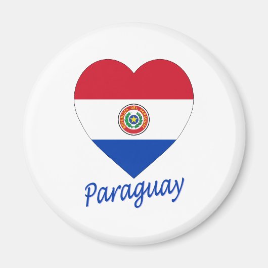 Paraguay Flag Heart Magneet (Voorkant)