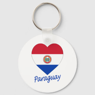 Paraguay Flag Heart Sleutelhanger