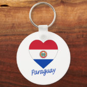 Paraguay Flag Heart Sleutelhanger (Voorkant)