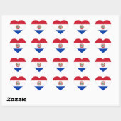 Paraguay Flag Heart Sticker (Vel)