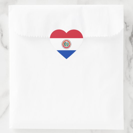 Paraguay Flag Heart Sticker (Tas)