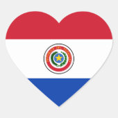 Paraguay Flag Heart Sticker (Voorkant)
