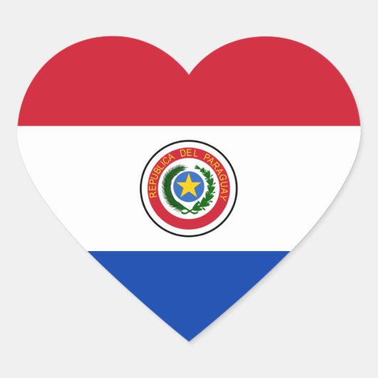 Paraguay Flag Heart Sticker (Voorkant)