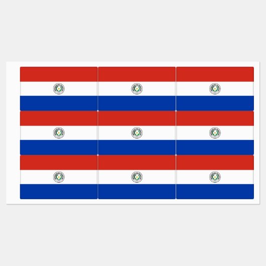 Paraguay Flag Labels (Vel)