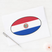 Paraguay Flag Oval Sticker (Envelop)