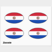 Paraguay Flag Oval Sticker (Vel)