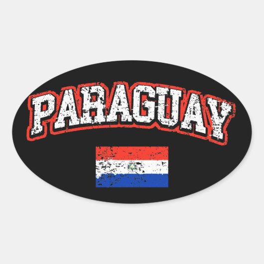 Paraguay Flag Ovale Sticker (Voorkant)