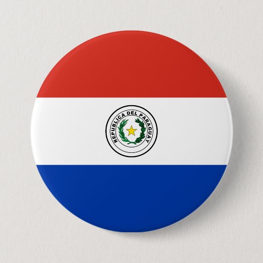 Paraguay Flag Ronde Button 7,6 Cm (Voorkant)