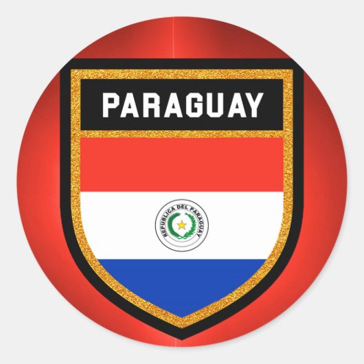 Paraguay Flag Ronde Sticker (Voorkant)