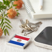 Paraguay Flag Sleutelhanger (Zijkant)