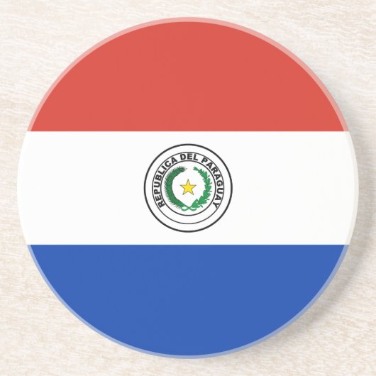 Paraguay Flag Zandsteen Onderzetter (Voorkant)