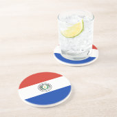 Paraguay Flag Zandsteen Onderzetter (Zijkant)