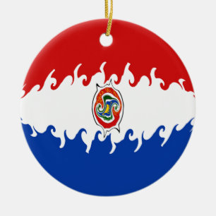 Paraguay Gnarly Flag Keramisch Ornament