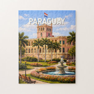 Paraguay Illustratie Reis Kunst Vintage Legpuzzel