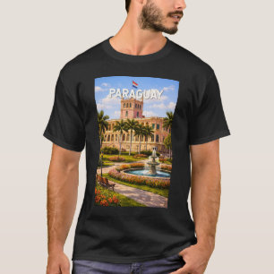 Paraguay Illustratie Reis Kunst Vintage T-shirt