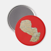 Paraguay Kaartmagneet Magneet (Voorkant / Achterkant)