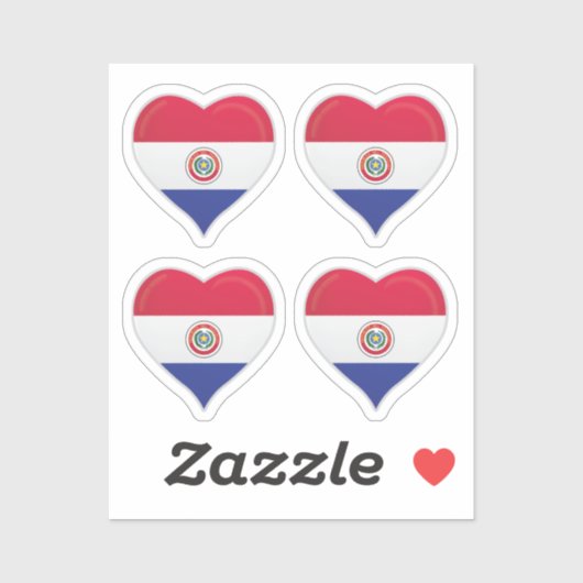Paraguay liefde vlag trots hart sticker (Vel)