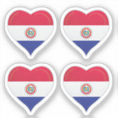 Paraguay liefde vlag trots hart sticker (Voorkant)