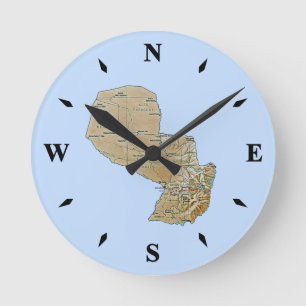 Paraguay Map Clock Ronde Klok