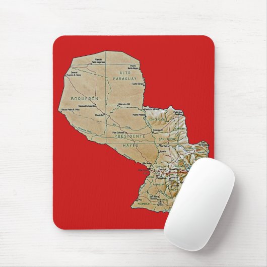 Paraguay Map Mousepad Muismat (Met muis)