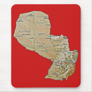 Paraguay Map Mousepad Muismat
