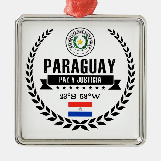 Paraguay Metalen Ornament (Voorkant)