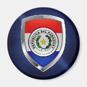 Paraguay Metallic Emblem Magneet (Voorkant)