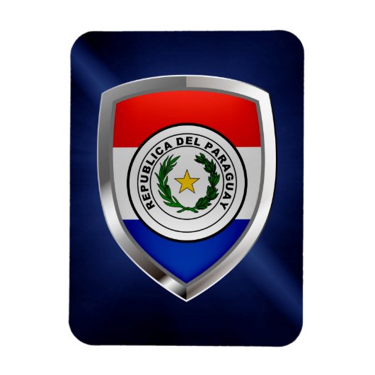 Paraguay Metallic Emblem Magneet (Verticaal)