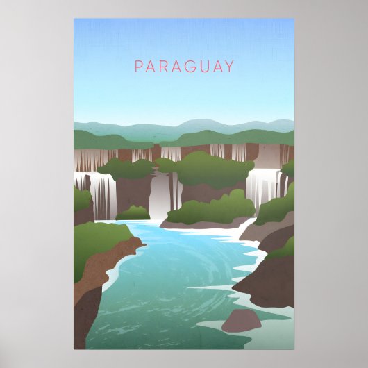 Paraguay Minimaal Reisposter Poster (Voorkant)