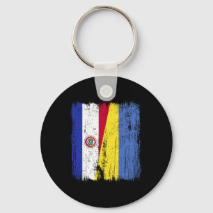 Paraguay Oekraine Half Vlag Paraguayaans Oekraïens Sleutelhanger