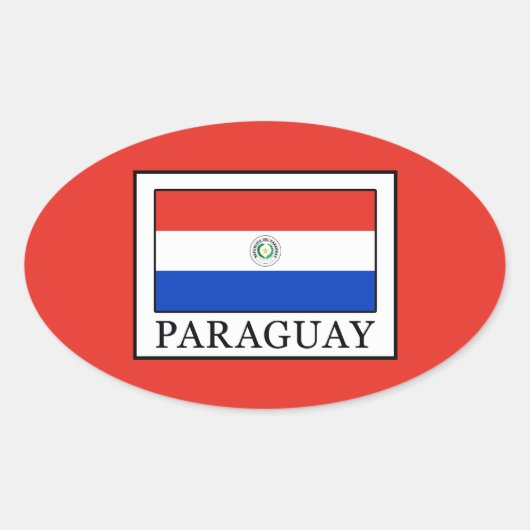 Paraguay Ovale Sticker (Voorkant)