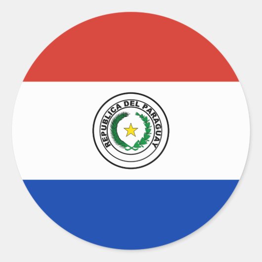 Paraguay (Paraguayaanse vlag) Ronde Sticker (Voorkant)