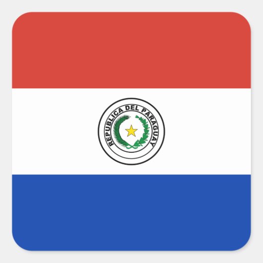 Paraguay (Paraguayaanse vlag) Vierkante Sticker (Voorkant)