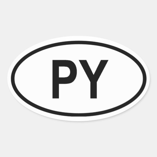 Paraguay "PY" Ovale Sticker (Voorkant)