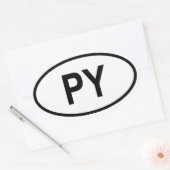 Paraguay "PY" Ovale Sticker (Envelop)