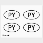 Paraguay "PY" Ovale Sticker (Vel)