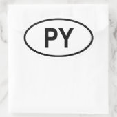 Paraguay "PY" Ovale Sticker (Tas)