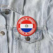 Paraguay Ronde Embleem Button 7,6 Cm (In situ)
