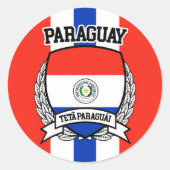 Paraguay Ronde Sticker (Voorkant)