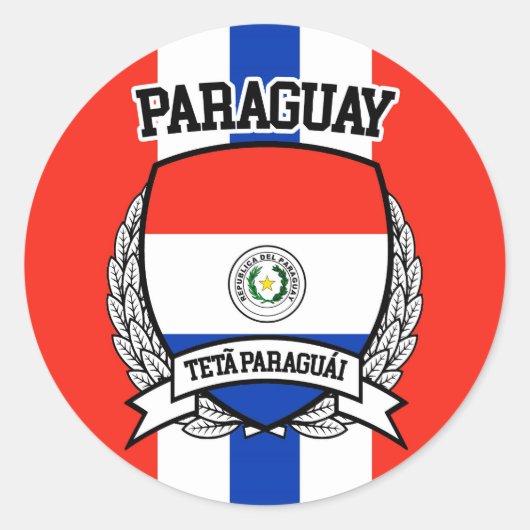 Paraguay Ronde Sticker (Voorkant)