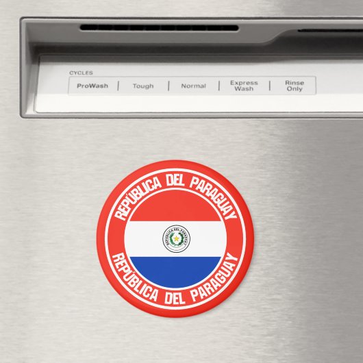 Paraguay Round Emblem Magneet (Insitu (Vaatwasser))