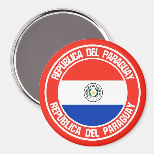 Paraguay Round Emblem Magneet (Voorkant / Achterkant)