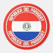 Paraguay Round Emblem Magneet (Voorkant)