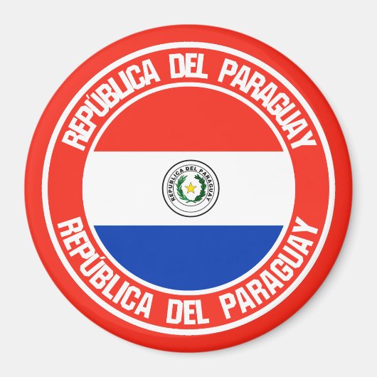 Paraguay Round Emblem Magneet (Voorkant)