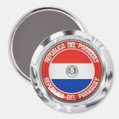 Paraguay Round Emblem Magneet (Voorkant / Achterkant)