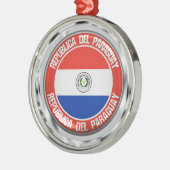 Paraguay Round Emblem Metalen Ornament (Links)