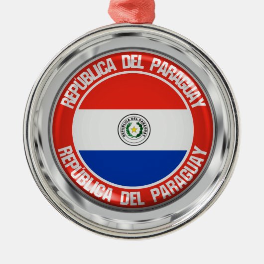 Paraguay Round Emblem Metalen Ornament (Voorkant)