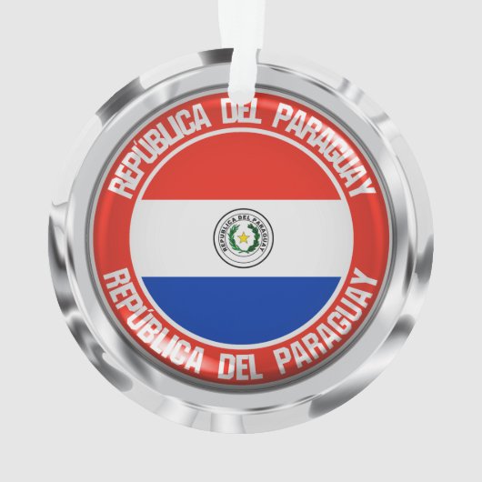 Paraguay Round Emblem Ornament (achterkant)