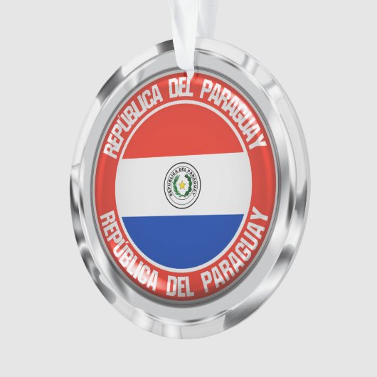 Paraguay Round Emblem Ornament (voorkant)